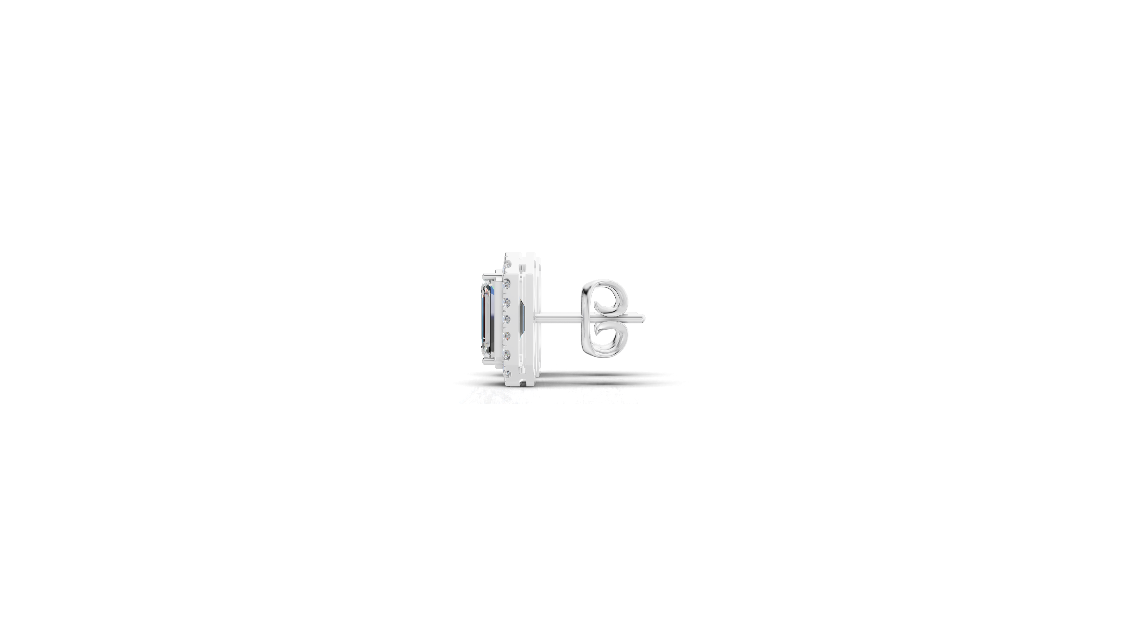 Aarinya Verdant Modernity Lab-Diamond Earrings, The Empress Lab-Grown Emerald-Cut Studs