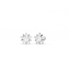 Aarinya Floral Crown Diamond Stud Earrings, he Centurion Minimalist Petal-Prong Rosetta Ear Post