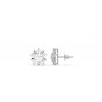 Aarinya Floral Crown Diamond Stud Earrings, he Centurion Minimalist Petal-Prong Rosetta Ear Post