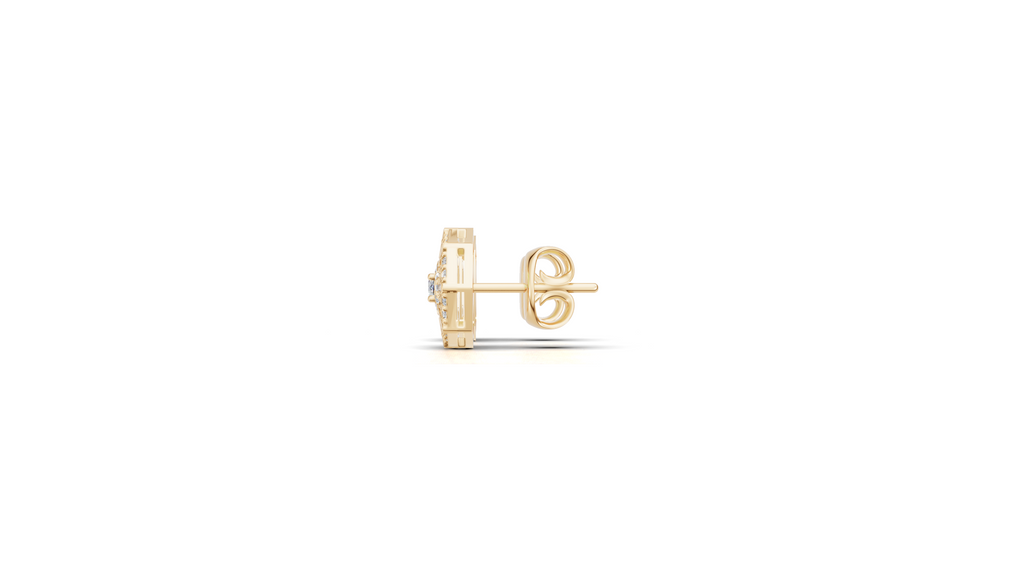 Aarinya Stella Web Lab-Diamond Tops Earrings, The Empress Octagon Lab-Grown Diamond Tops Earrings