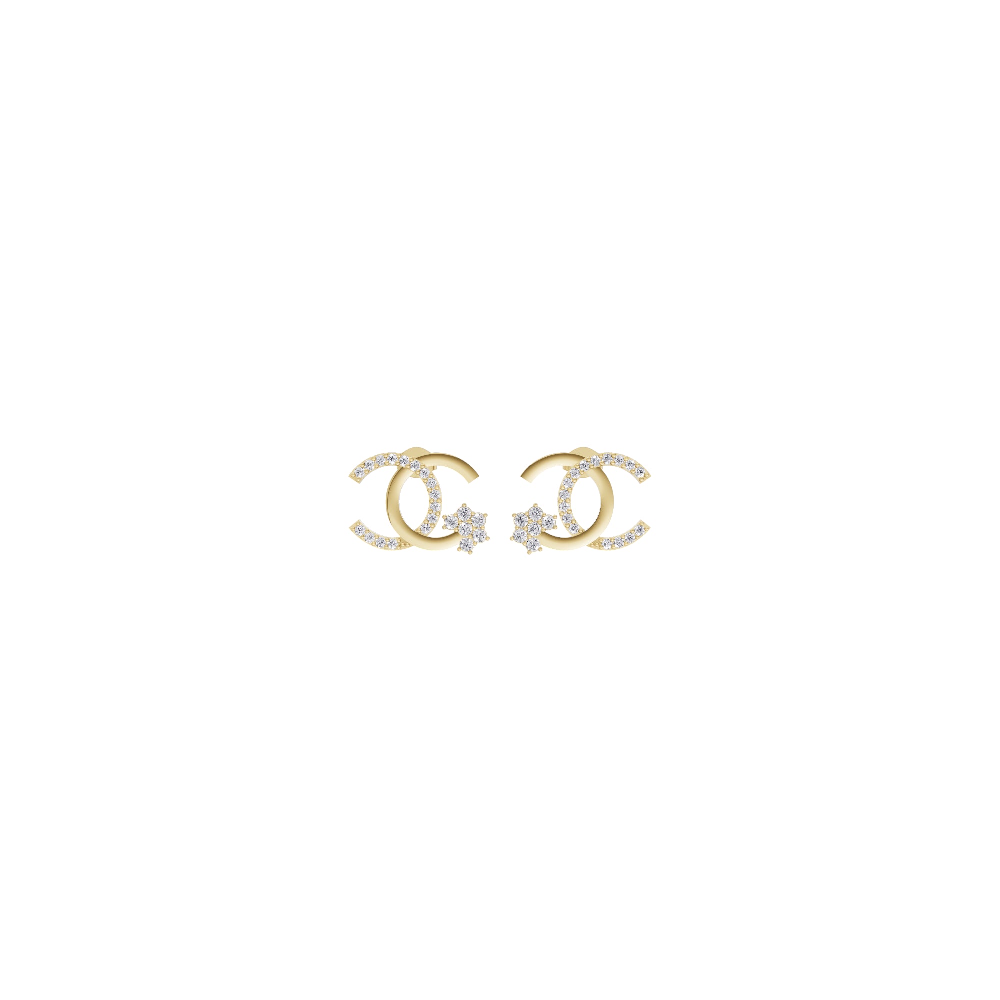 Aarinya Interlocking Arc Pave Diamond Tops Earrings