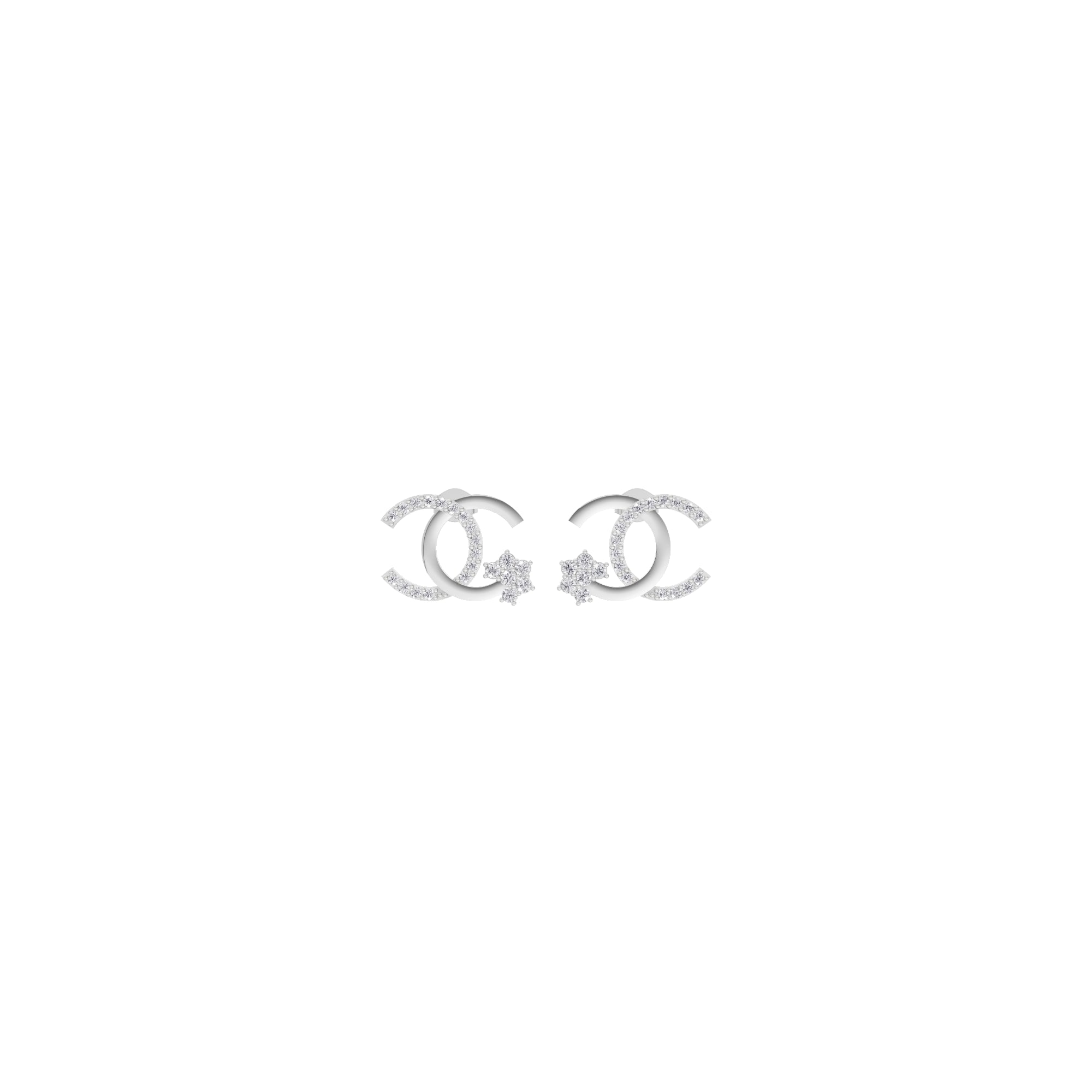 Aarinya Interlocking Arc Pave Diamond Tops Earrings