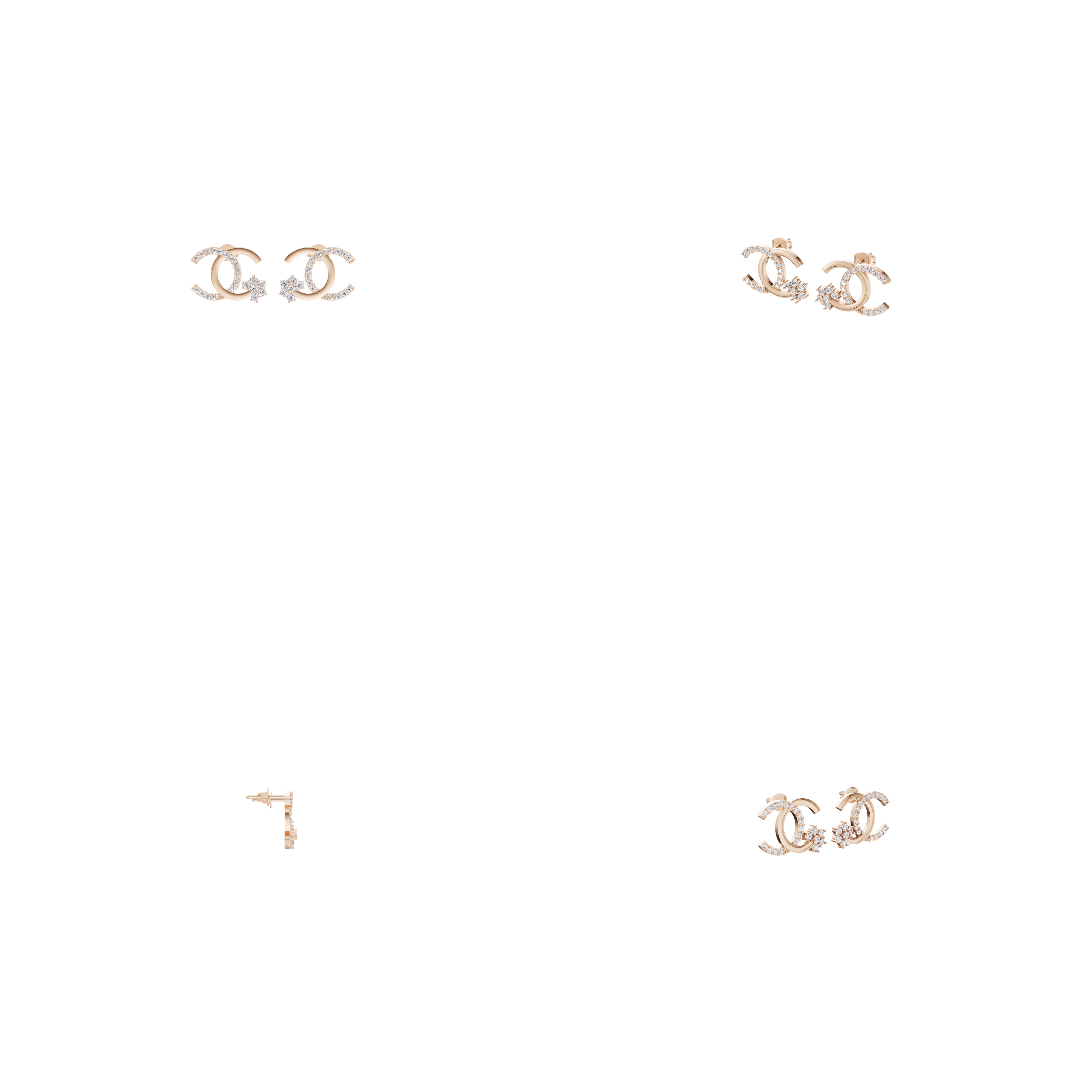 Aarinya Interlocking Arc Pave Diamond Tops Earrings