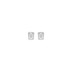 Aarinya Rectangular Openwork Lattice Diamond Stud Earrings