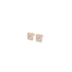 Aarinya Rectangular Openwork Lattice Diamond Stud Earrings