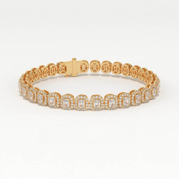 Aarinya Women's Radiant-Cut Lab-Grown Diamond Eternity Tennis Bracelet