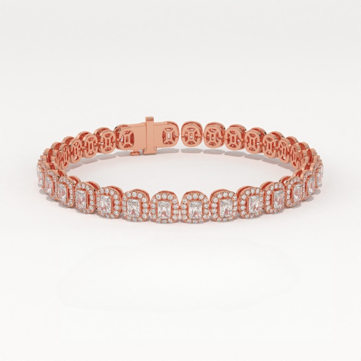 Aarinya Women's Radiant-Cut Lab-Grown Diamond Eternity Tennis Bracelet