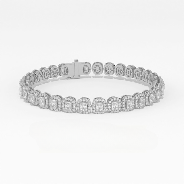 Aarinya Women's Radiant-Cut Lab-Grown Diamond Eternity Tennis Bracelet