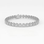 Aarinya Women's Radiant-Cut Lab-Grown Diamond Eternity Tennis Bracelet