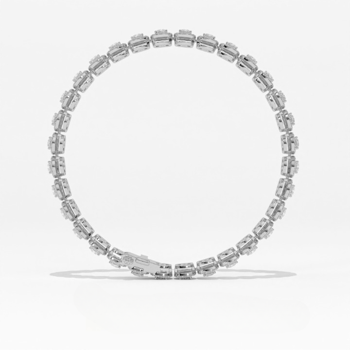 Aarinya Women's Radiant-Cut Lab-Grown Diamond Eternity Tennis Bracelet