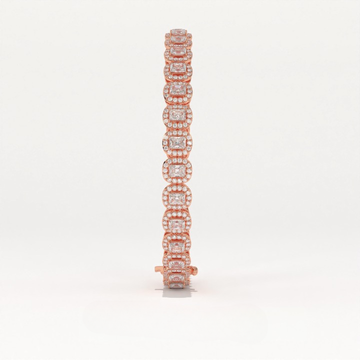 Aarinya Women's Radiant-Cut Lab-Grown Diamond Eternity Tennis Bracelet