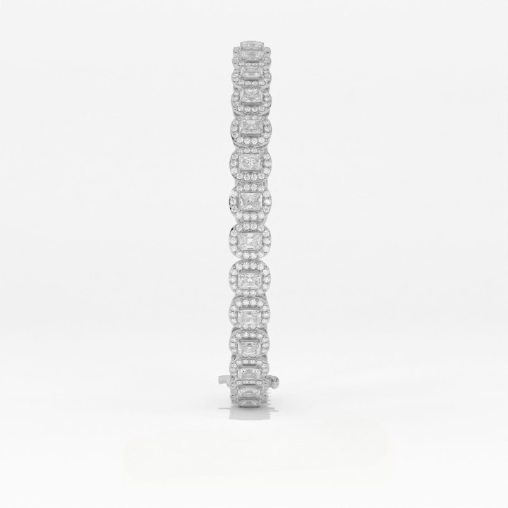 Aarinya Women's Radiant-Cut Lab-Grown Diamond Eternity Tennis Bracelet