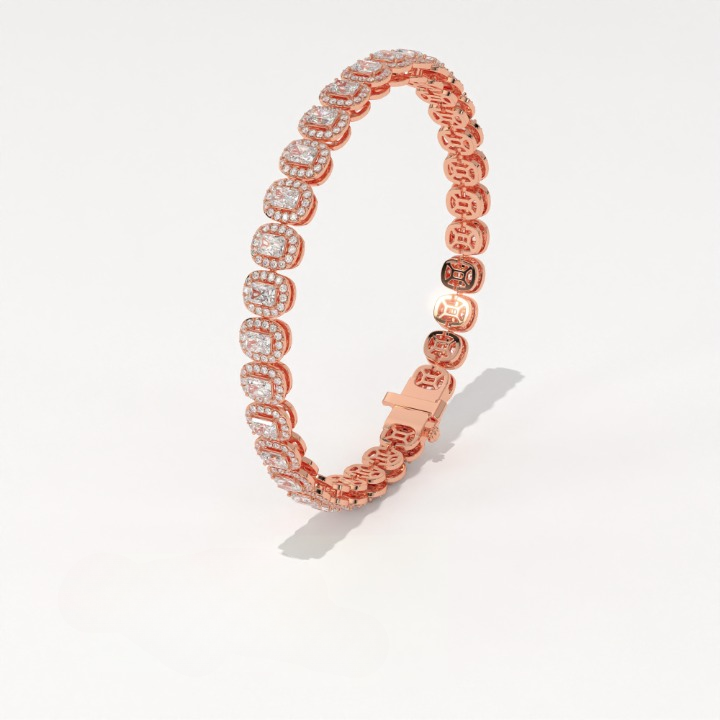 Aarinya Women's Radiant-Cut Lab-Grown Diamond Eternity Tennis Bracelet