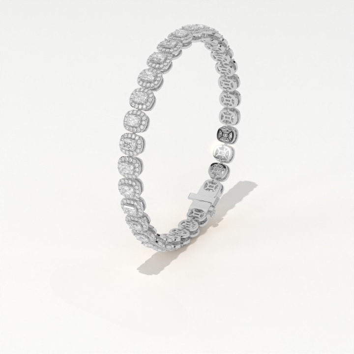 Aarinya Women's Radiant-Cut Lab-Grown Diamond Eternity Tennis Bracelet