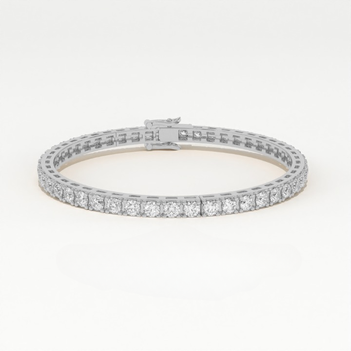 Aarinya Round Brilliant-Cut Lab-Grown Diamond Single-Line Tennis Bracelet