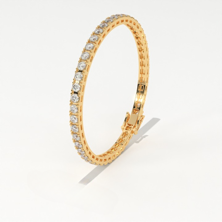 Aarinya Round Brilliant-Cut Lab-Grown Diamond Single-Line Tennis Bracelet