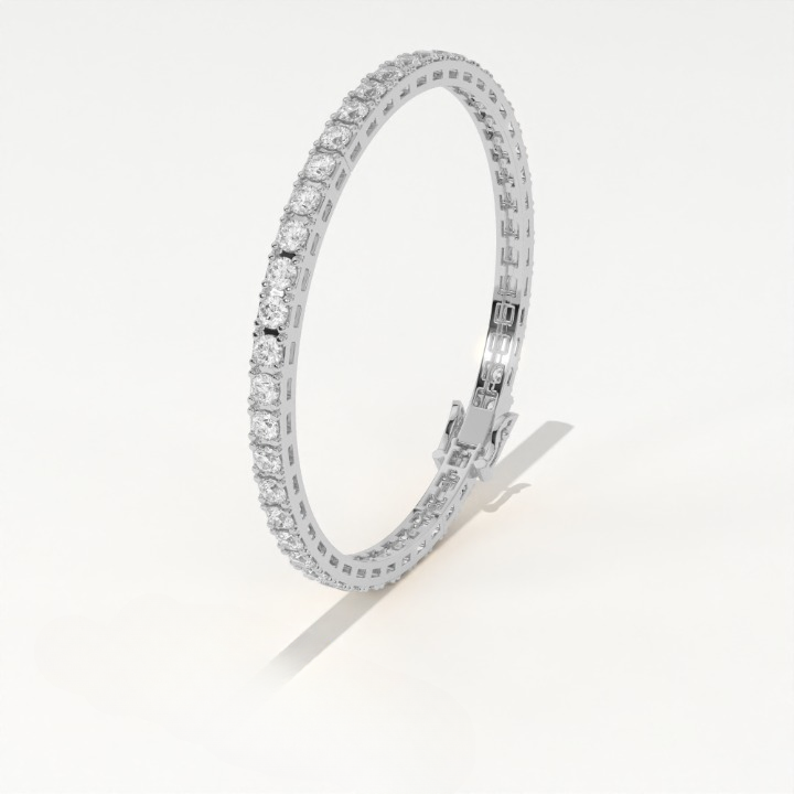 Aarinya Round Brilliant-Cut Lab-Grown Diamond Single-Line Tennis Bracelet