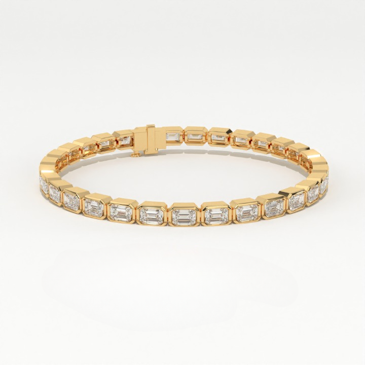 Aarinya Lab-Grown Diamond Bezel Tennis Bracelet, The Centurion Minimalist Horizon-Link Bracelet