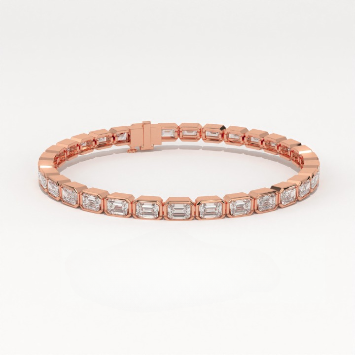 Aarinya Lab-Grown Diamond Bezel Tennis Bracelet, The Centurion Minimalist Horizon-Link Bracelet