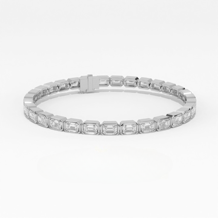 Aarinya Lab-Grown Diamond Bezel Tennis Bracelet, The Centurion Minimalist Horizon-Link Bracelet