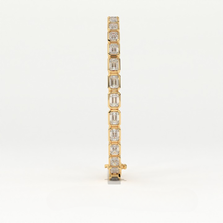 Aarinya Lab-Grown Diamond Bezel Tennis Bracelet, The Centurion Minimalist Horizon-Link Bracelet