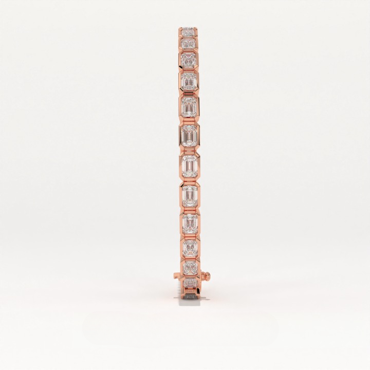 Aarinya Lab-Grown Diamond Bezel Tennis Bracelet, The Centurion Minimalist Horizon-Link Bracelet
