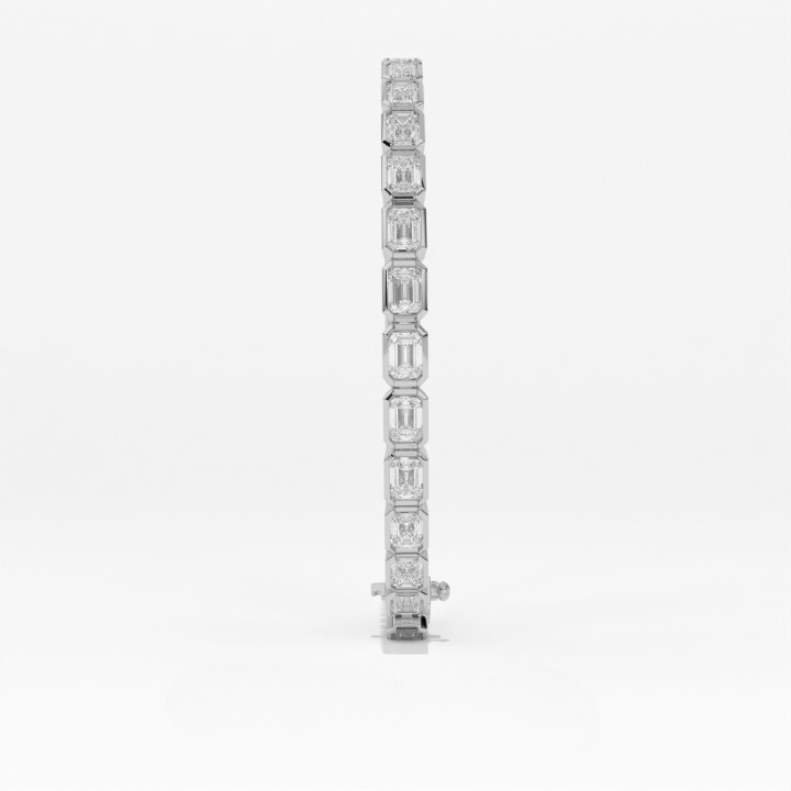 Aarinya Lab-Grown Diamond Bezel Tennis Bracelet, The Centurion Minimalist Horizon-Link Bracelet