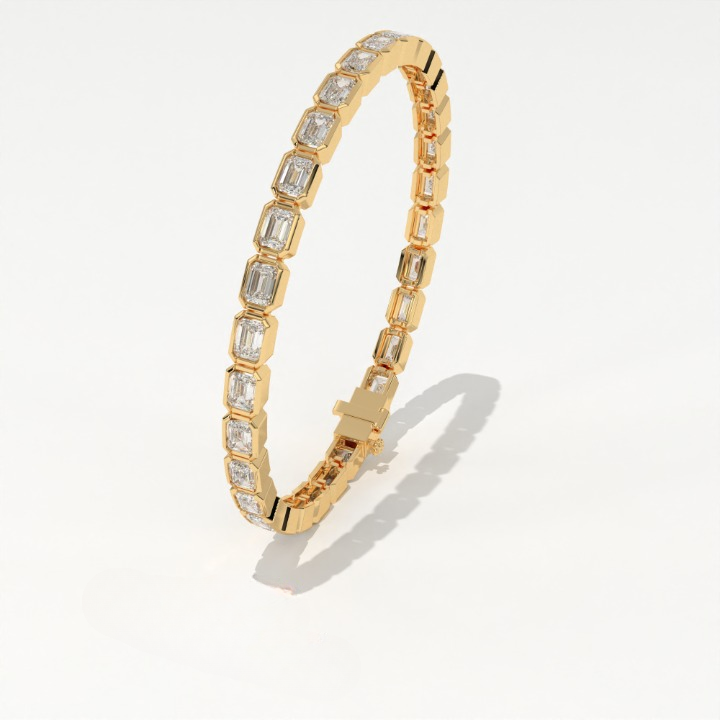Aarinya Lab-Grown Diamond Bezel Tennis Bracelet, The Centurion Minimalist Horizon-Link Bracelet