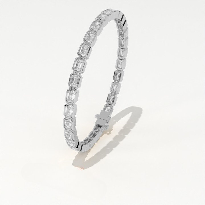Aarinya Lab-Grown Diamond Bezel Tennis Bracelet, The Centurion Minimalist Horizon-Link Bracelet