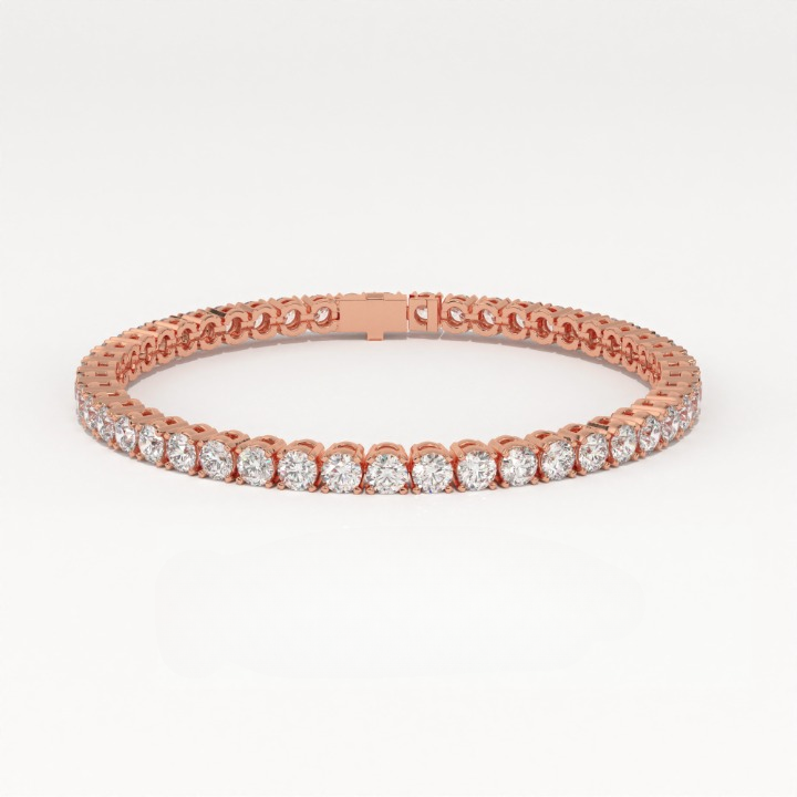 Aarinya Round Brilliant-Cut Lab-Grown Diamond Continuous Tennis Bracelet, The Centurion Minimalist Shared-Prong Collet Bracelet