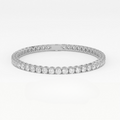 Aarinya Round Brilliant-Cut Lab-Grown Diamond Continuous Tennis Bracelet, The Centurion Minimalist Shared-Prong Collet Bracelet