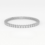 Aarinya Round Brilliant-Cut Lab-Grown Diamond Continuous Tennis Bracelet, The Centurion Minimalist Shared-Prong Collet Bracelet