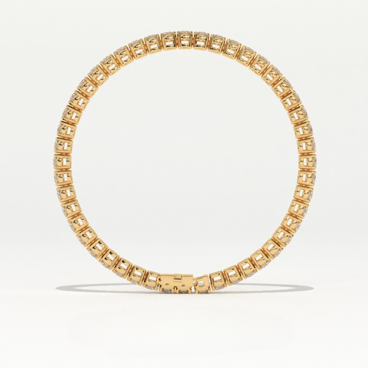 Aarinya Round Brilliant-Cut Lab-Grown Diamond Continuous Tennis Bracelet, The Centurion Minimalist Shared-Prong Collet Bracelet