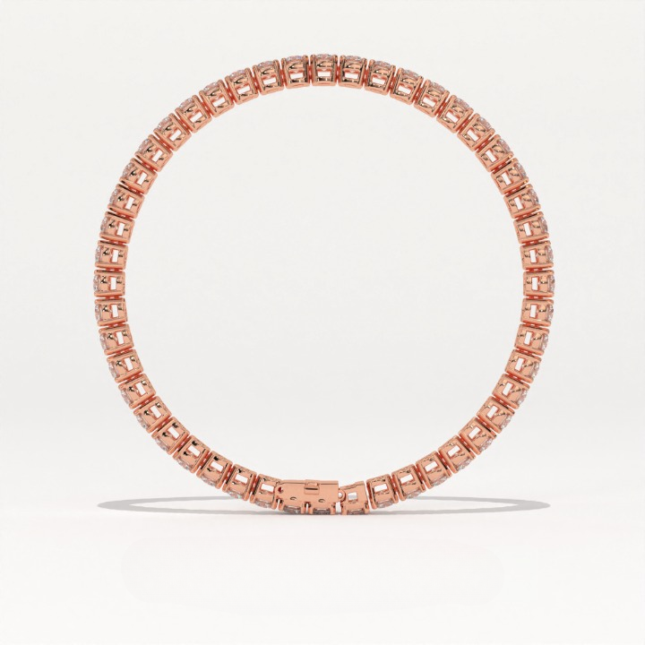 Aarinya Round Brilliant-Cut Lab-Grown Diamond Continuous Tennis Bracelet, The Centurion Minimalist Shared-Prong Collet Bracelet