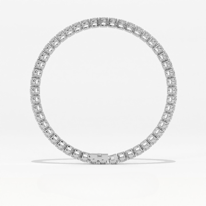 Aarinya Round Brilliant-Cut Lab-Grown Diamond Continuous Tennis Bracelet, The Centurion Minimalist Shared-Prong Collet Bracelet