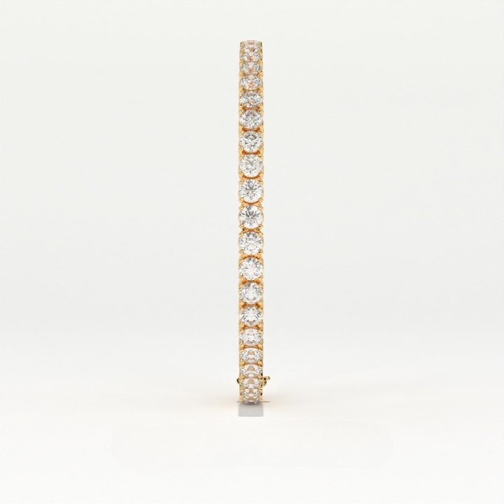 Aarinya Round Brilliant-Cut Lab-Grown Diamond Continuous Tennis Bracelet, The Centurion Minimalist Shared-Prong Collet Bracelet