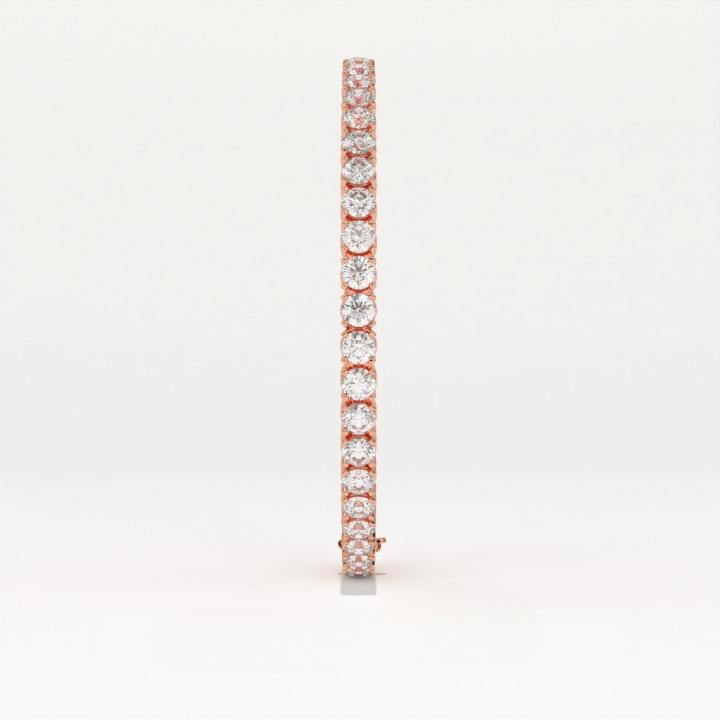 Aarinya Round Brilliant-Cut Lab-Grown Diamond Continuous Tennis Bracelet, The Centurion Minimalist Shared-Prong Collet Bracelet
