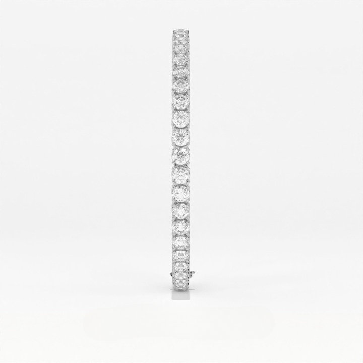 Aarinya Round Brilliant-Cut Lab-Grown Diamond Continuous Tennis Bracelet, The Centurion Minimalist Shared-Prong Collet Bracelet