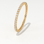 Aarinya Round Brilliant-Cut Lab-Grown Diamond Continuous Tennis Bracelet, The Centurion Minimalist Shared-Prong Collet Bracelet