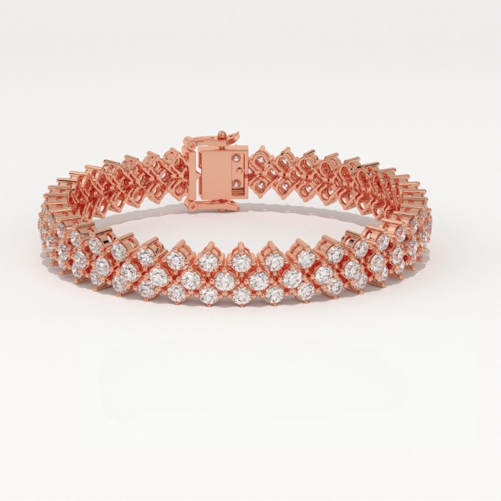 Aarinya Lab-Grown Diamond Triple-Row Eternity Tennis Bracelet, The Vantage Tri-Line Infinite Diamond Statement Bracelet