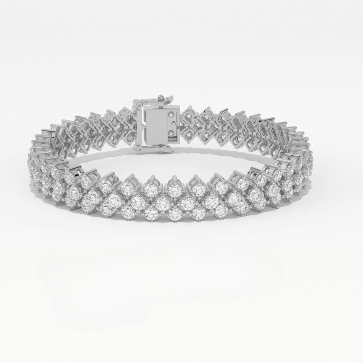 Aarinya Lab-Grown Diamond Triple-Row Eternity Tennis Bracelet, The Vantage Tri-Line Infinite Diamond Statement Bracelet