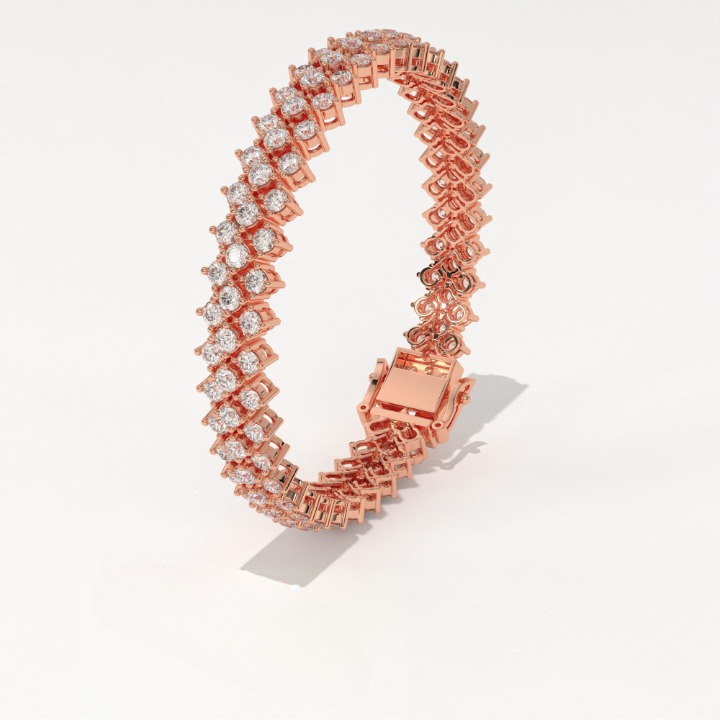 Aarinya Lab-Grown Diamond Triple-Row Eternity Tennis Bracelet, The Vantage Tri-Line Infinite Diamond Statement Bracelet