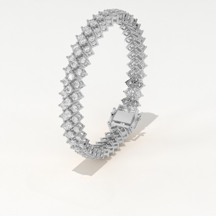 Aarinya Lab-Grown Diamond Triple-Row Eternity Tennis Bracelet, The Vantage Tri-Line Infinite Diamond Statement Bracelet
