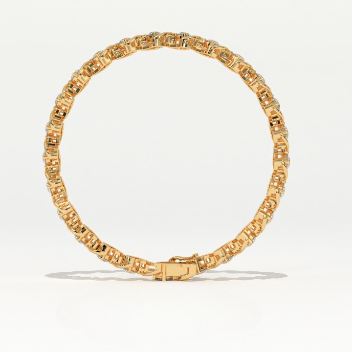 Aarinya Lab-Grown Diamond Wave-Link Eternity Tennis Bracelet, The Centurion Minimalist S-Scroll Interlocking Ribbon Bracelet
