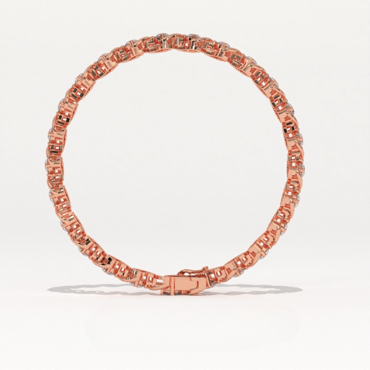Aarinya Lab-Grown Diamond Wave-Link Eternity Tennis Bracelet, The Centurion Minimalist S-Scroll Interlocking Ribbon Bracelet
