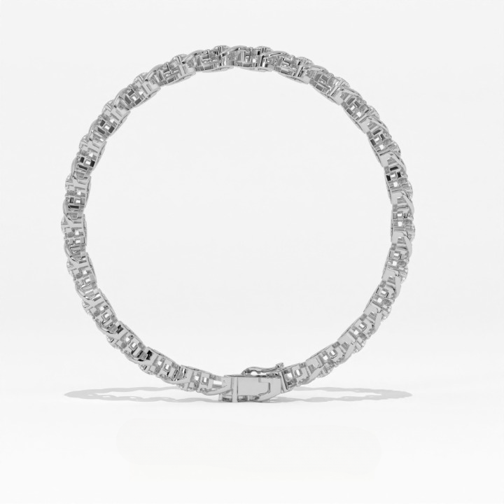 Aarinya Lab-Grown Diamond Wave-Link Eternity Tennis Bracelet, The Centurion Minimalist S-Scroll Interlocking Ribbon Bracelet