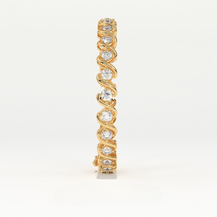 Aarinya Lab-Grown Diamond Wave-Link Eternity Tennis Bracelet, The Centurion Minimalist S-Scroll Interlocking Ribbon Bracelet
