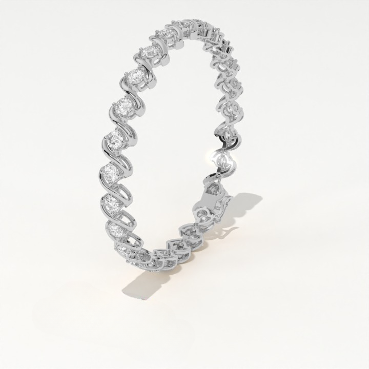 Aarinya Lab-Grown Diamond Wave-Link Eternity Tennis Bracelet, The Centurion Minimalist S-Scroll Interlocking Ribbon Bracelet