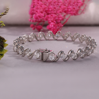 Aarinya Lab-Grown Diamond Wave-Link Eternity Tennis Bracelet, The Centurion Minimalist S-Scroll Interlocking Ribbon Bracelet