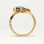 Aarinya  Toi et Moi Pear Diamond Ring, The Duet Pear Ring, The Twin Flame Infinite Ring, Rose Gold Double Pear Ring